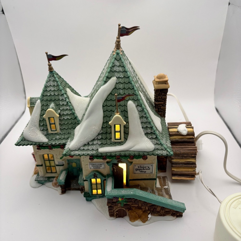 Department 56 North Pole Series Elsie's Gingerbread Shop 56398 Needs Smoke - Picture 2 of 8